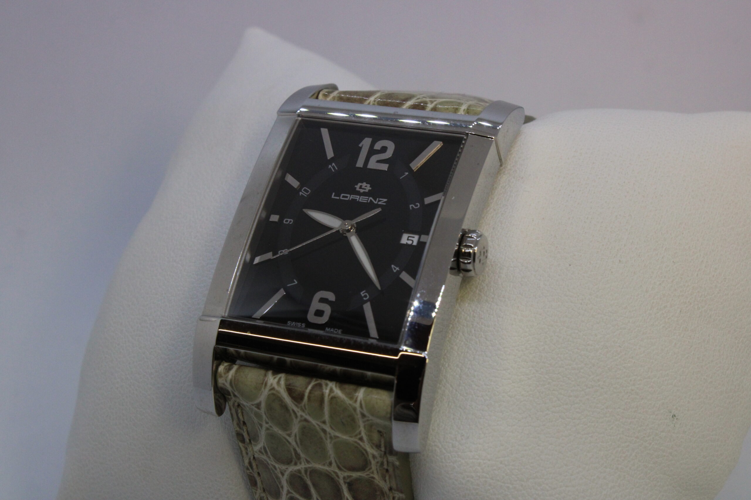 Lorenz Orologio Uomo Ginevra Jubilee 030119AA, Quarzo, Cassa In Acciaio 40 Mm, Quadrante Bianco Con Indici Romani, Calendario Giorno E Data, Cinturino Acciaio, 5 ATM