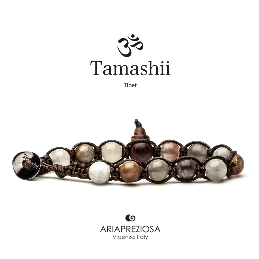Bracciale Uomo Donna Tamashii In Agata Naturale Mista Con Cordino Regolabile - BHS900-229