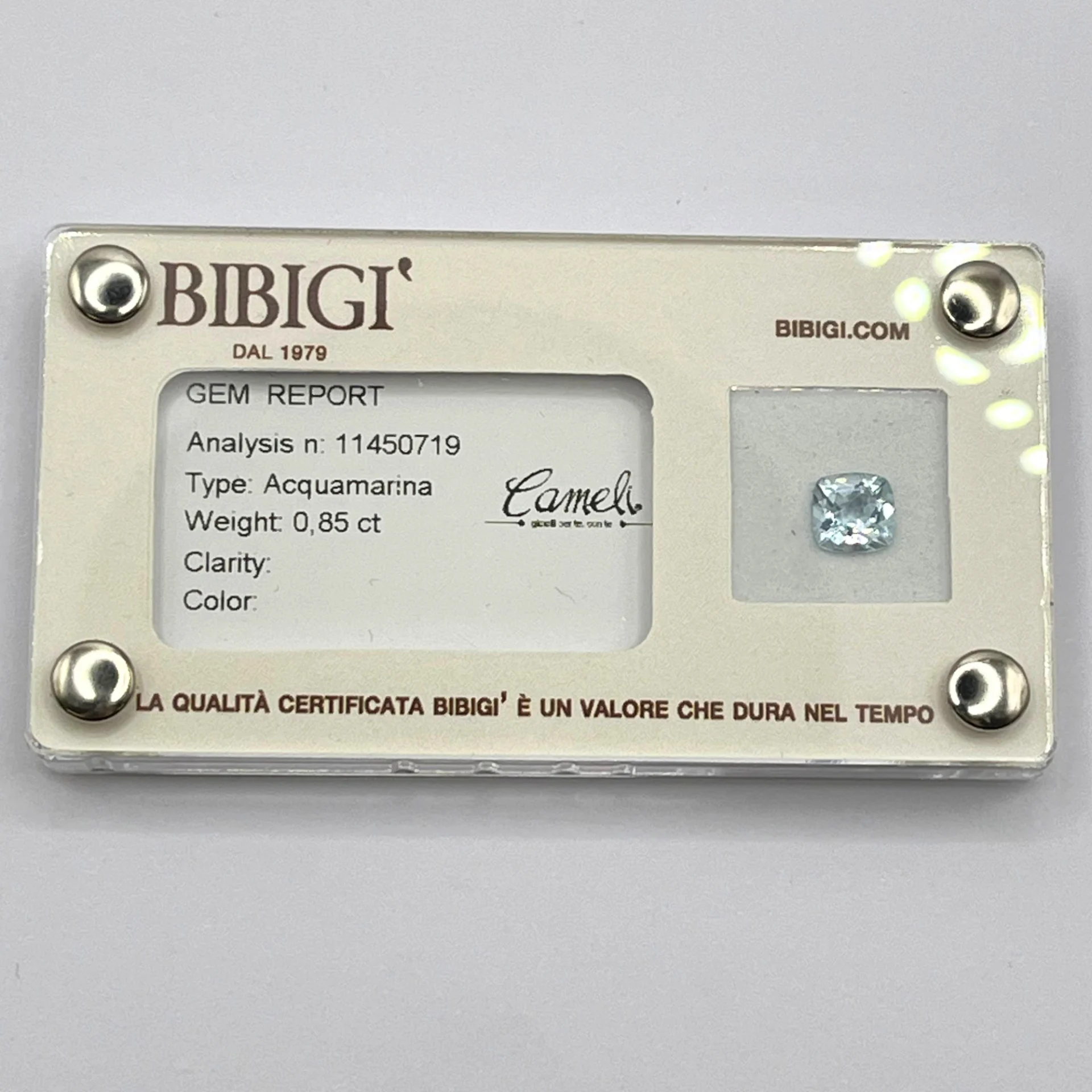 Acquamarina certificata BIBIGÌ AM6X6CUS