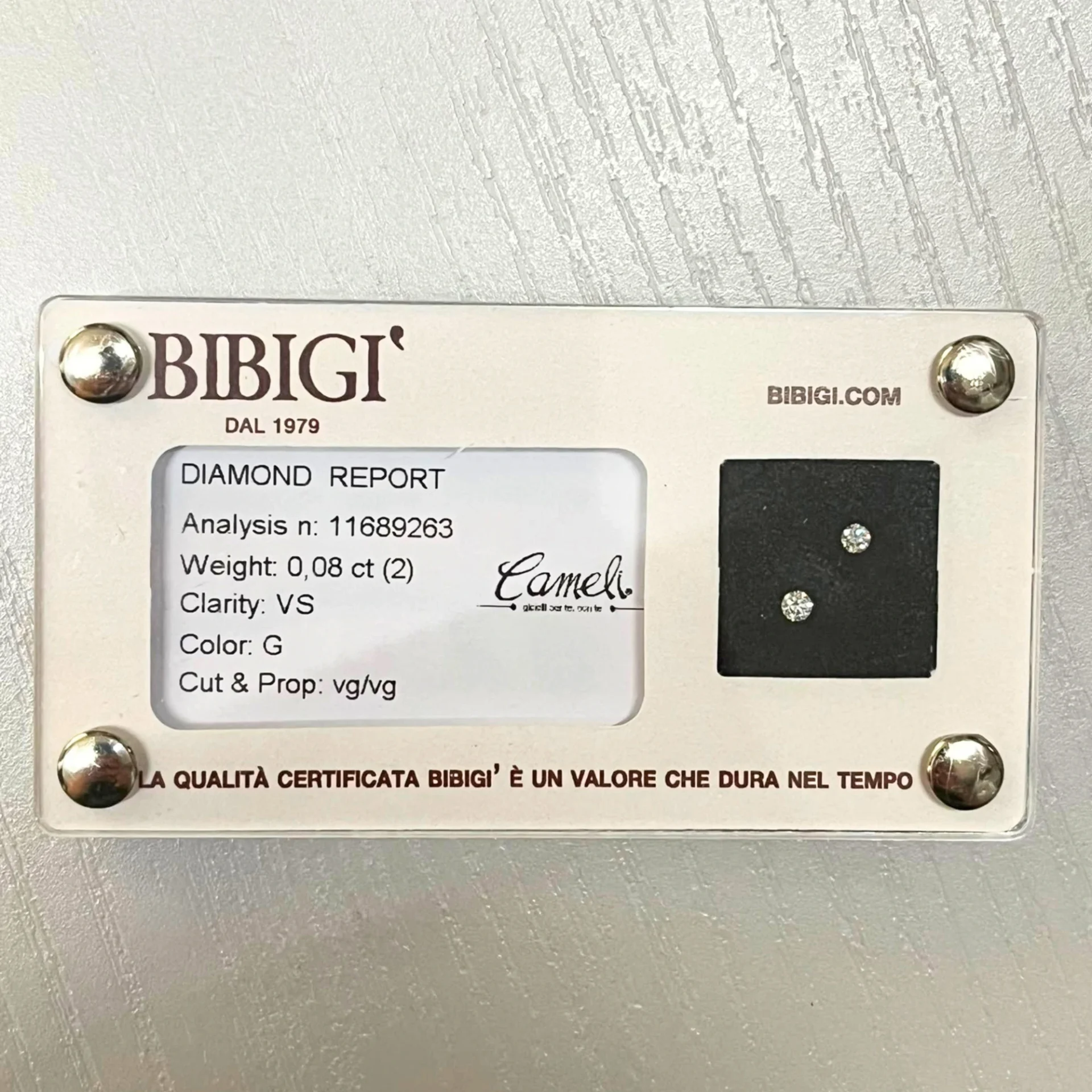 Diamanti certificati a coppia BIBIGÌ DI2GVS011